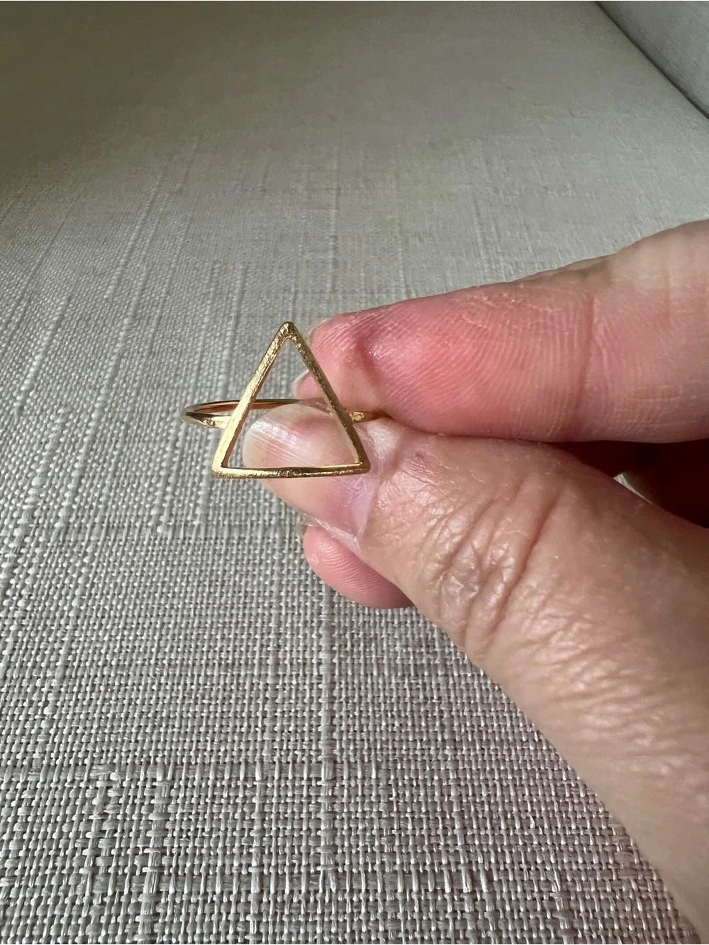 Gold Triangle Open Ring - Women's Minimal Geometric Ring